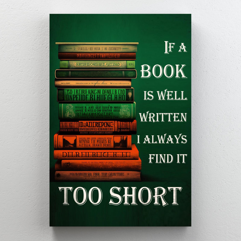 «If A Book Is Well», impression sur toile, H 36 po x l 24 po x P 1,25 po