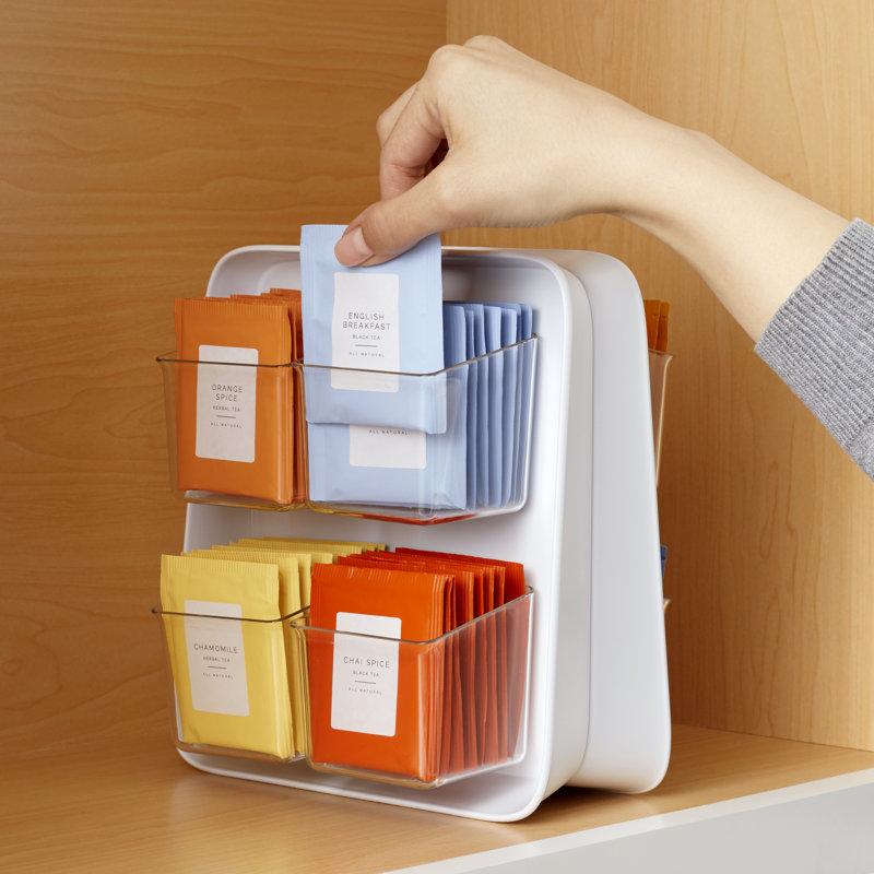 Pantry Organizers YouCopia® TeaStand® 80-Bag Tea Bag Cabinet Organizer and Caddy with Removable Bins