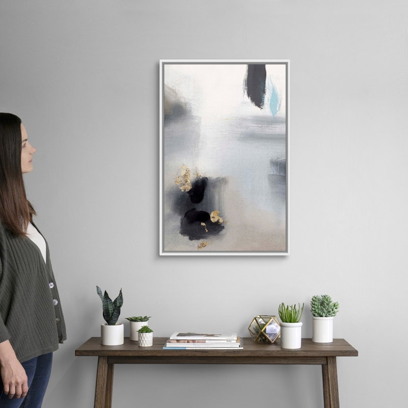 Jours brumeux, reproduction d’art sur toile, Cadre blanc, H 32 po x l 22 po x P 1,75 po