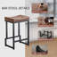 Tabouret de comptoir rembourré avec structure et repose-pieds en métal, tabouret de bar à hauteur de siège sans dossier-149472985-149472991-149472990