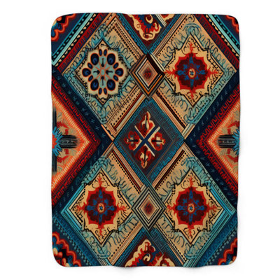 Folk Patterns - 1 Piece Premium Blanket