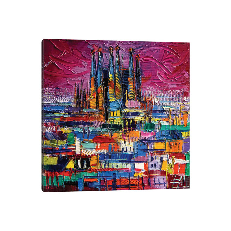 Barcelona Colors by Mona Edulesco - Wrapped Canvas Gallery-Wrapped Canvas Giclée, 45.72 cm H x 45.72 cm W