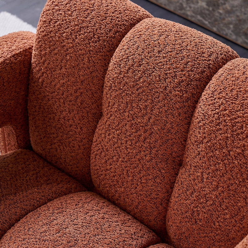 Fauteuil d'appoint rembourré Boucle, Orange