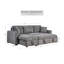 Canapé-lit modulaire réversible 96 po en tissu bouclé gris 96 po avec méridienne de rangement, porte-gobelets, port de chargement USB et coussins décoratifs