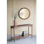 Console 47 x 14 x 30 po en bois brun rustique avec pieds en spirale tournés et tablette inférieure
