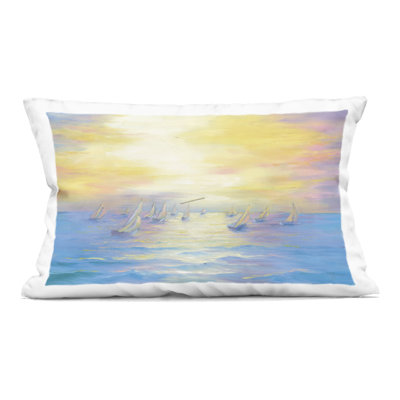 Sun Bleached Seascape Decorative Printed Throw Pillow design by Georgia Janisse