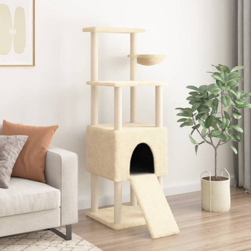153cm H Cat Tree, Cream