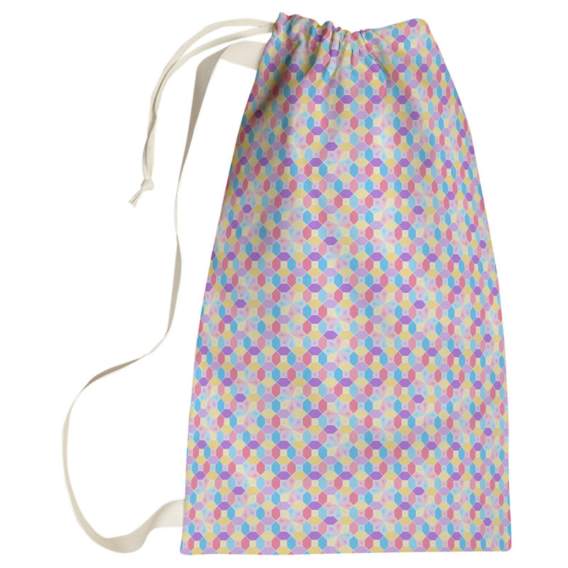 Leffel Fabric Laundry Bag with Handles, Large (76.5" H x 29.5" W x 1.5" D), Pink/Yellow