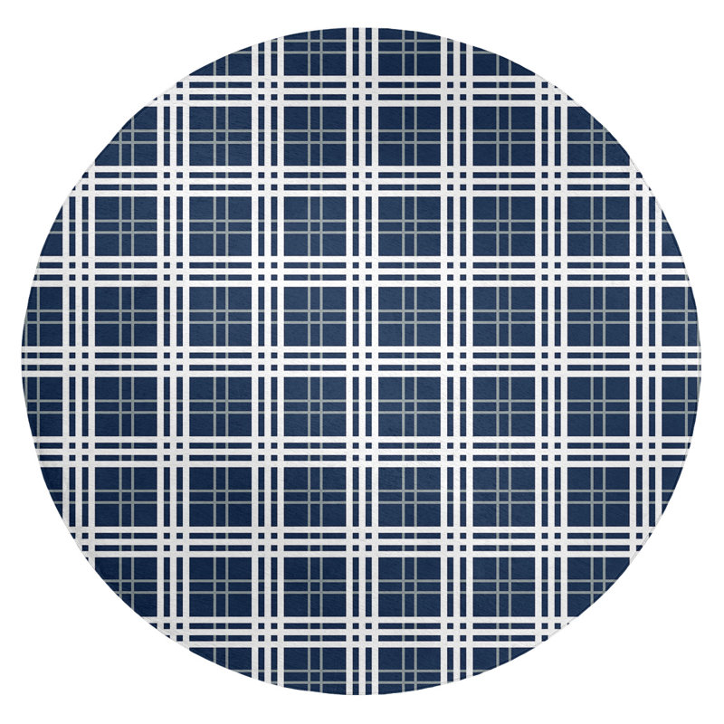 Plaid Indoor Rug, Round 5'