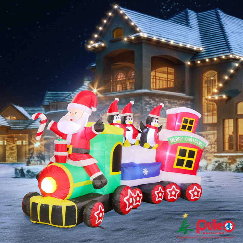 Santa Train with Penguins Inflatable