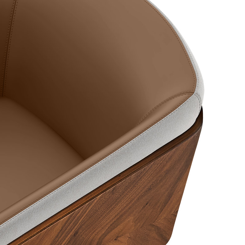 Chaise rembourrée Enrico, Brun