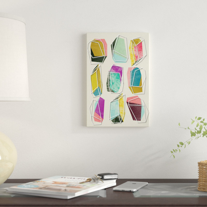 « colors » et « crystals », impression sur toile, H 12 po x l 8 po x P 0,75 po, Toile tendue, Pas de tapis