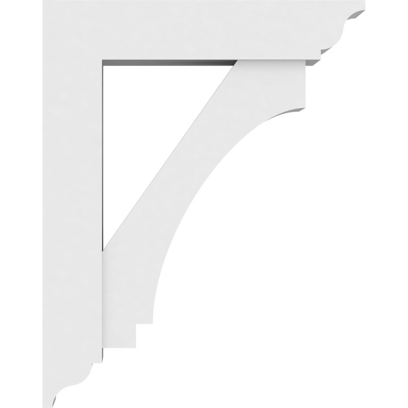 Support standard en PVC de qualité architecturale avec extrémités traditionnelles, H 24 po x l 5 po x P 18 po