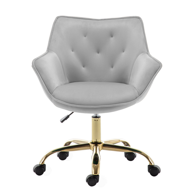 Velvet Office Chair, Grey