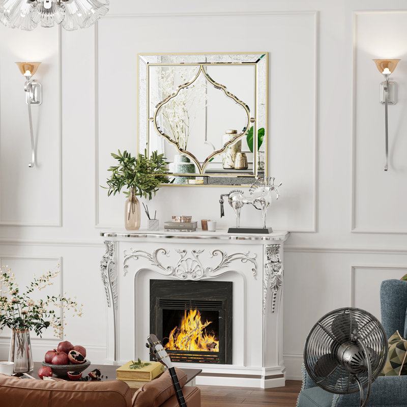 Genever Wood Square Wall Mirror