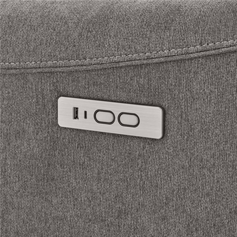 Fauteuil inclinable électrique pivotant rembourré Cadavid, Gris métal