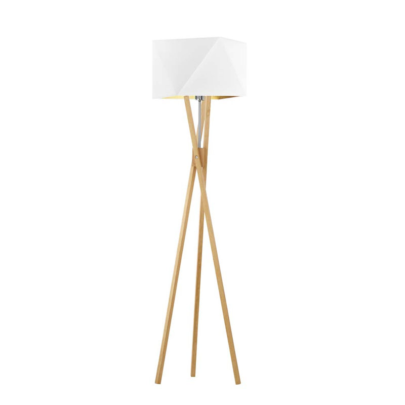 Ravi 150cm Tripod Floor Lamp, White, Gold
