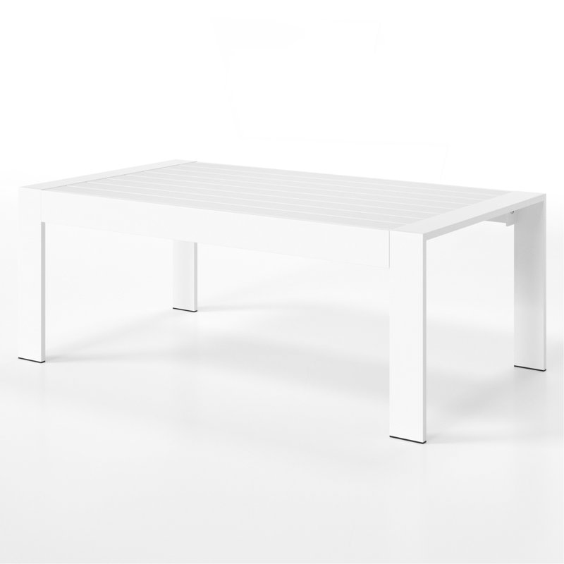 Table basse d'extérieur en aluminium toutes saisons, Blanc
