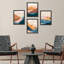 Ensemble de 4 impressions murales encadrées «Orange & Blue Mountain Valley» encadrées-93012396-93012398