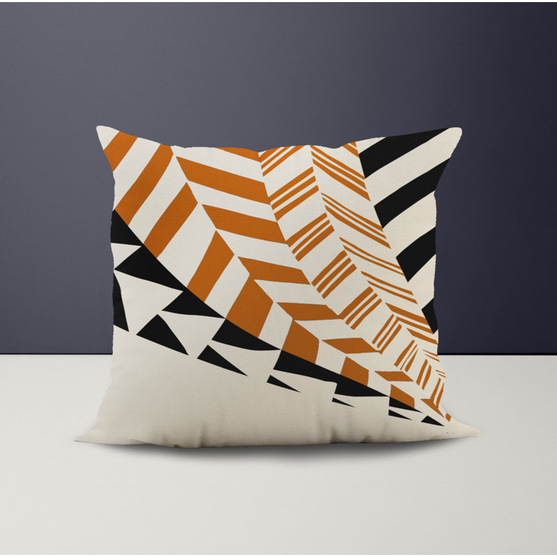 Jeté carré intérieur / extérieur en polyester Ikom, L 19 po x H 19 po, Orange