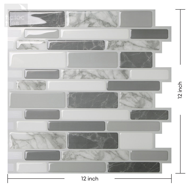 Tuile de mosaïque adhésive en pvc 12" x 12" Polito