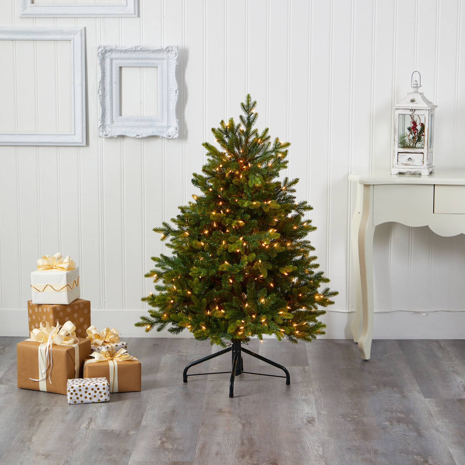 Lighted Artificial Christmas Tree, 4' H