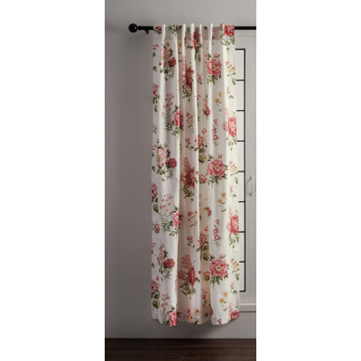 Maison d'Hermine Swyncombe - Coral 100% Cotton Set of 1 Curtain - 50" x 108"