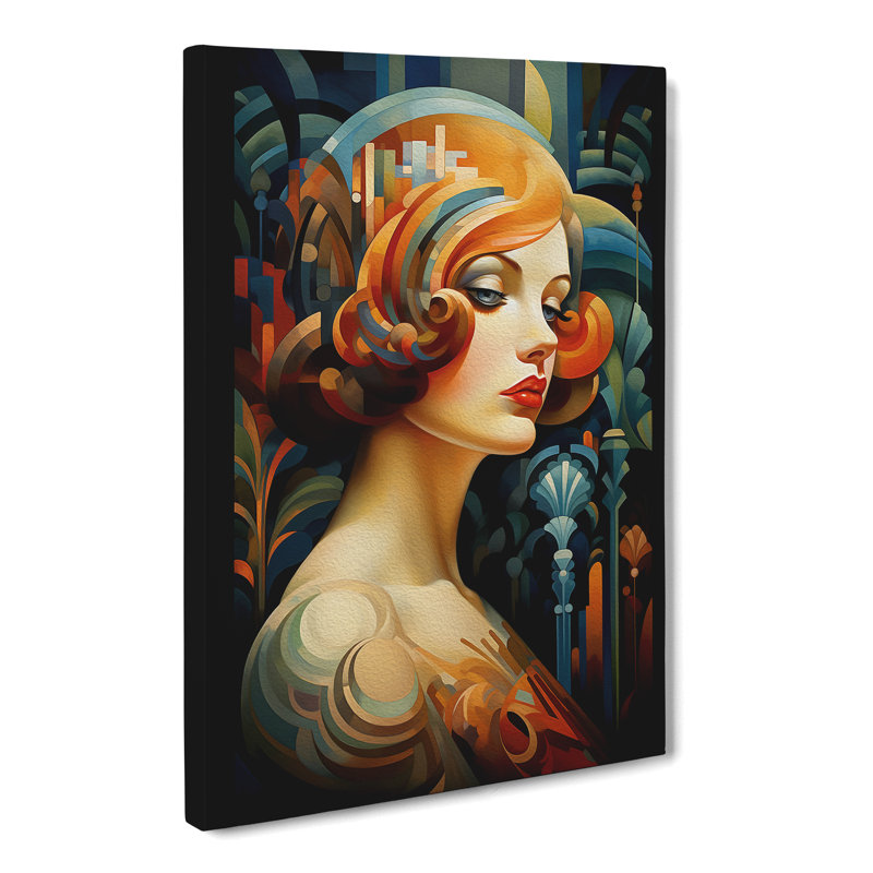 Woman With Curls - Wrapped Canvas, 50cm H x 35cm W x 3cm D