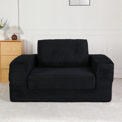 Canapé-lit pour chien avec compression pour adultes et animaux de compagnie, canapé de sol moderne avec coussin pour la chambre du salon, tissu en velours côtelé, aucun assemblage requis