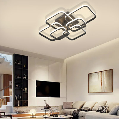 framed square 6-head modern ceiling light