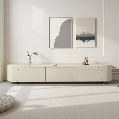 Simple Cream Style Off-white TV Cabinet