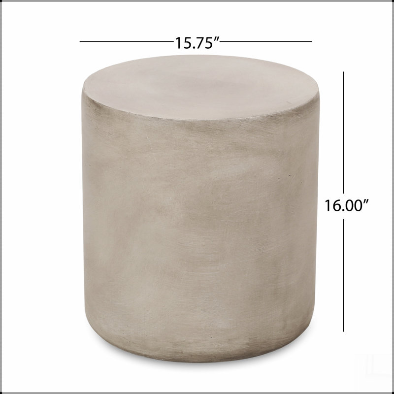 Table d'appoint d'extérieur en béton léger gris clair