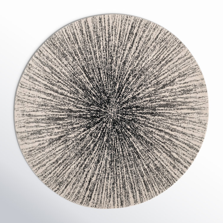 Abstract Black/Ivory Area Rug