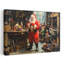Père Noël, atelier d'artisanat rustique traditionnel, arbre de Noël rétro, impression d'art mural-129720421