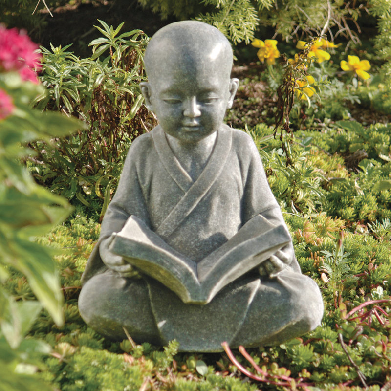 Statue de jardin bébé Bouddha étudiant les cinq préceptes