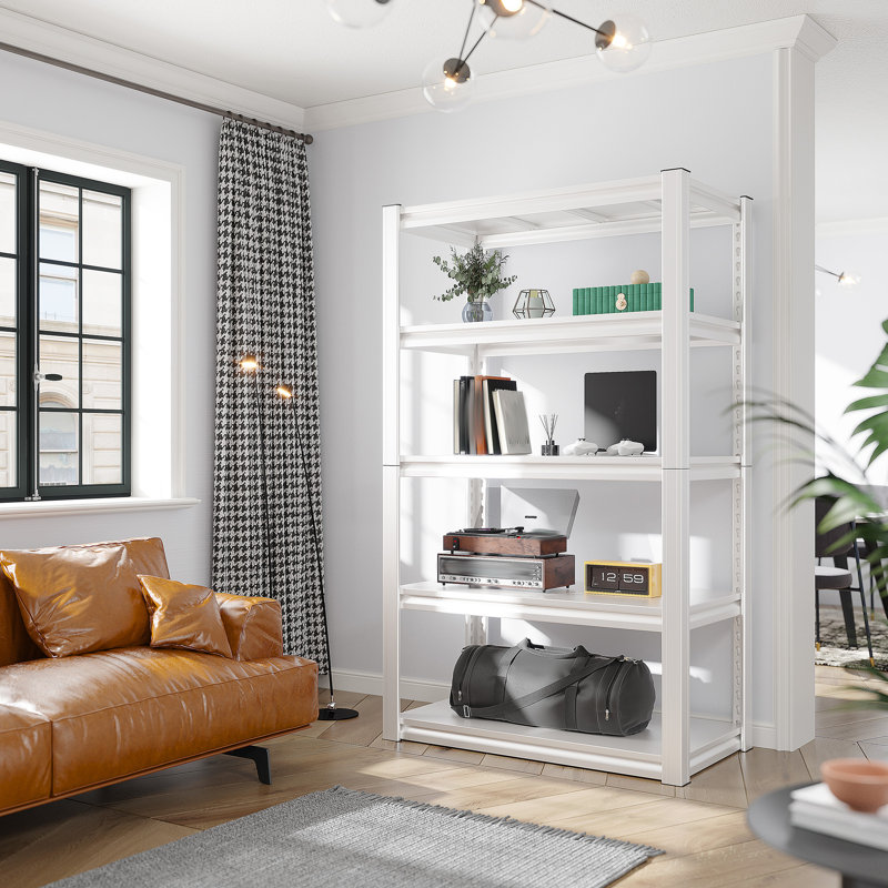 Makaylin 72"H Storage Shelves, 5-Tiers Adjustabel Garage Shelving Unit for Storage, Basement, Warehouse, White