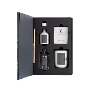 Gift Set ORGANIC Candle 200gr, Diffuser 100ml, Scent Card BLUE RHUBARB 8.07 x 3.74 x 12.01 in