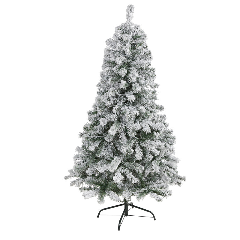 Arbre de Noël artificiel épinette en flocage, H 5 pi