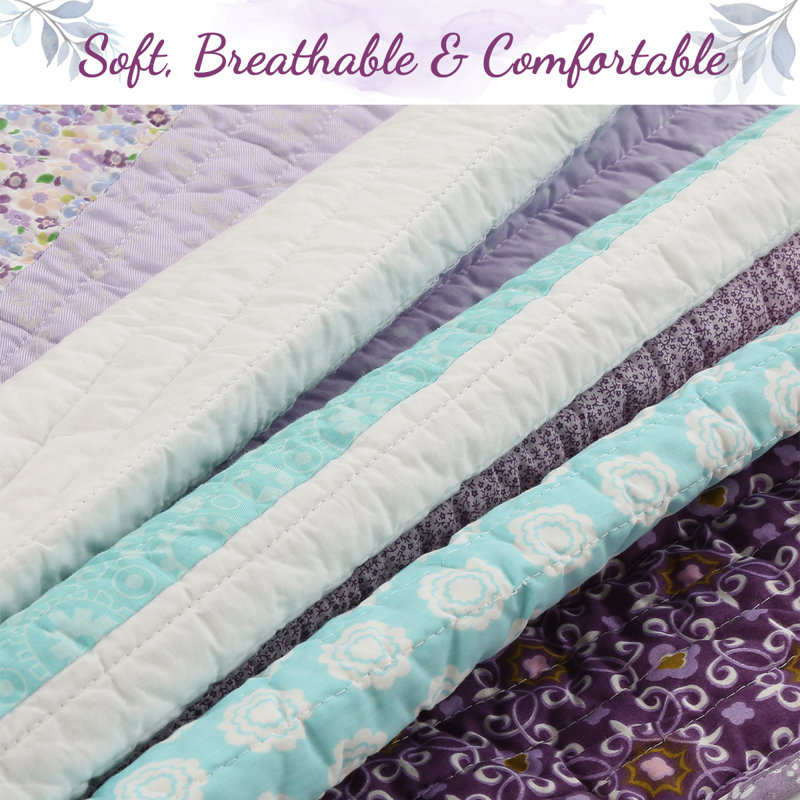 BB2022-072 Cotton Striped Quilt, Twin Quilt + 1 Standard Sham