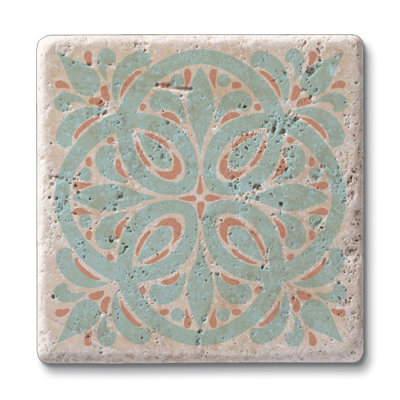Aegean Stoneware Square 4 Piece Coaster Set