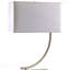 Lampe de table - structure en métal de 22,5 po de hauteur, finition argentée, design incurvé, abat-jour blanc