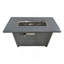Foyer de table extérieur en acier au propane de 25 po H x 42 po avec couvercle (gris)-1882607119