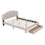 Grand lit plateforme tapissier avec table de chevet en molleton Abinayan Teddy-816606646