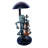 Frog Playing Cello Under Mushroom Bronze Statue -  Size: 10"L X 10"W X 24"H.