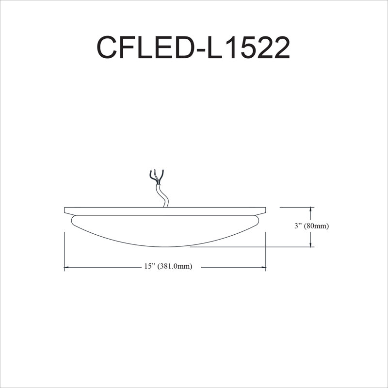 Metinaro LED Flush Mount, 3" H x 15" W x 15" D, Polished Chrome