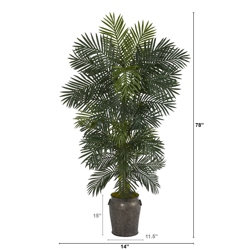 78'' Faux Palm Tree in Metal Planter