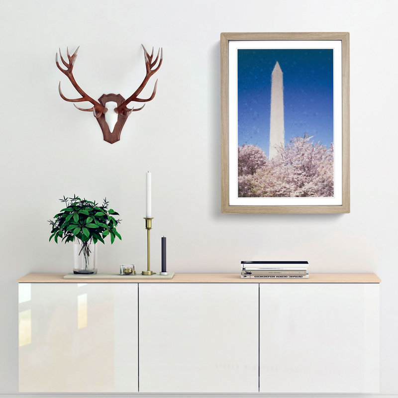 The Washington Monument - Framed Print, 60cm H x 40cm W x 2cm D, Oak
