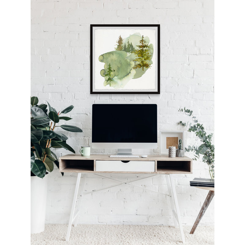 Green Winter - Single Picture Frame Painting, 30cm H x 30cm W