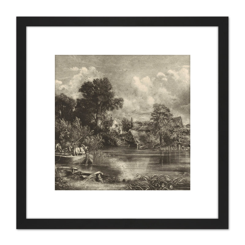View on the River Stour 1838 1 Piece Single Picture Frame Painting