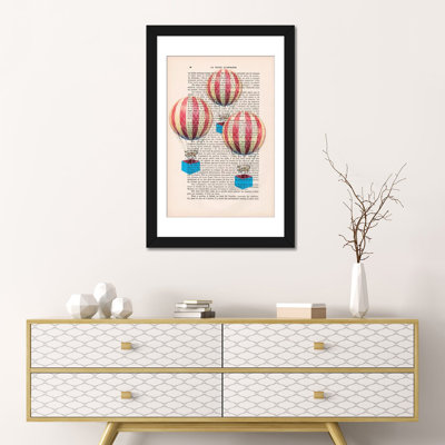 «Vintage Paper Series: Three Air Ballons», impression sur toile